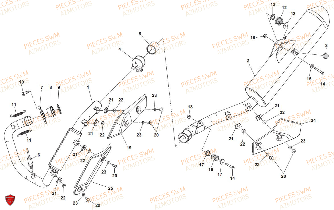 Echappement SWM Pieces SWM Origine RS 125R ENDURO E4(2020)
