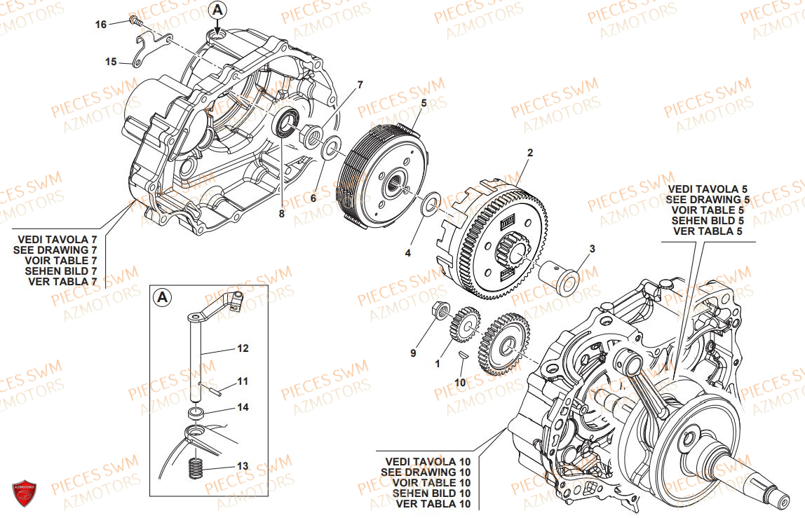 Embrayage SWM Pieces SWM Origine RS 125R ENDURO E4(2020)
