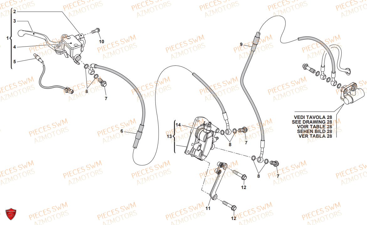 Frein Avant SWM Pieces SWM Origine RS 125R ENDURO E4(2020)
