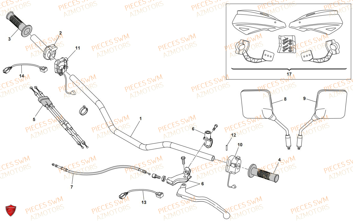 Guidon SWM Pieces SWM Origine RS 125R ENDURO E4(2020)
