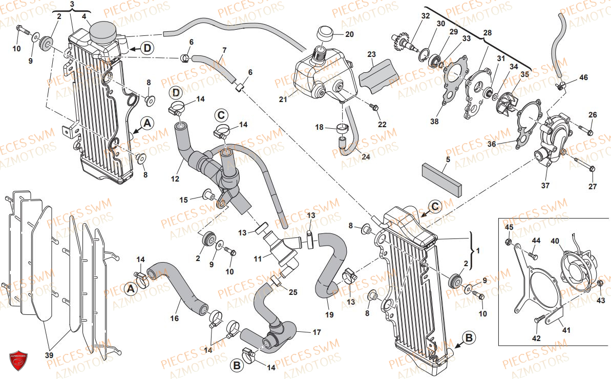 Refroidissement SWM Pieces SWM Origine RS 125R ENDURO E4(2020)
