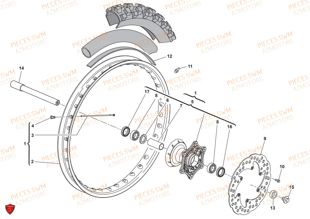 ROUE AVANT SWM RS 125 ENDURO 2020