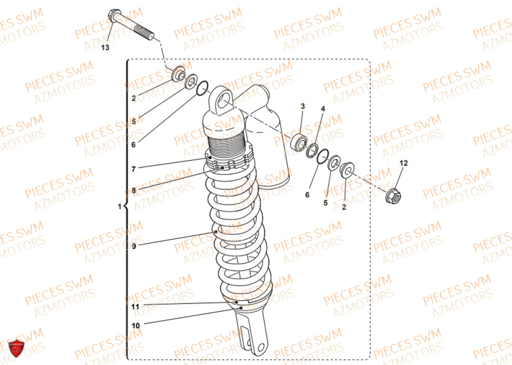 Amortisseur SWM Pieces SWM Origine RS 300R ENDURO (2019)