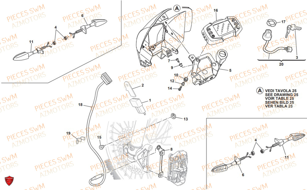 Compteur SWM Pieces SWM Origine RS 300R ENDURO (2019)