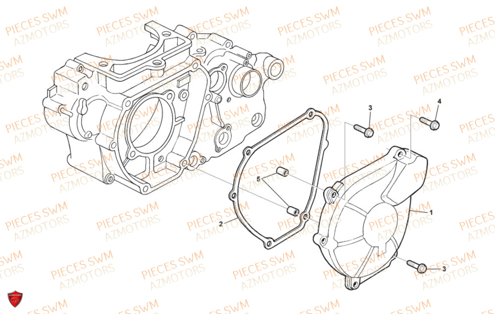 Couvre Carter Gauche SWM Pieces SWM Origine RS 300R ENDURO (2019)