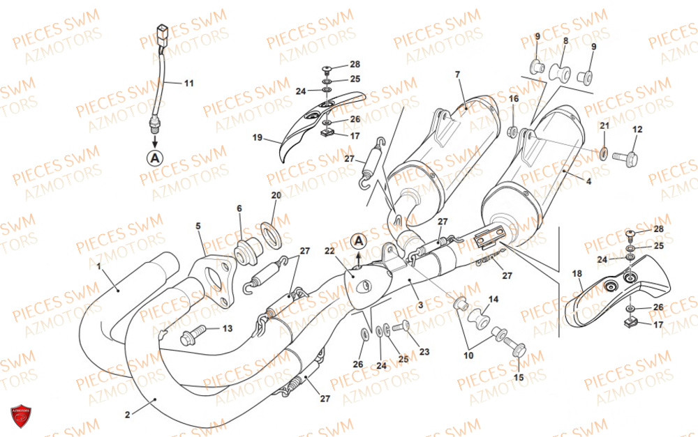 Echappement SWM Pieces SWM Origine RS 300R ENDURO (2019)