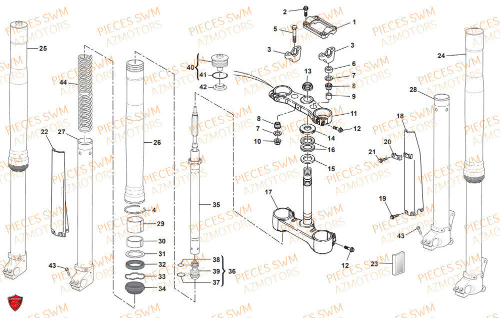 Fourche SWM Pieces SWM Origine RS 300R ENDURO (2019)