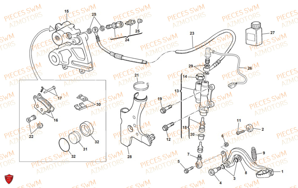 Frein Arriere SWM Pieces SWM Origine RS 300R ENDURO (2019)