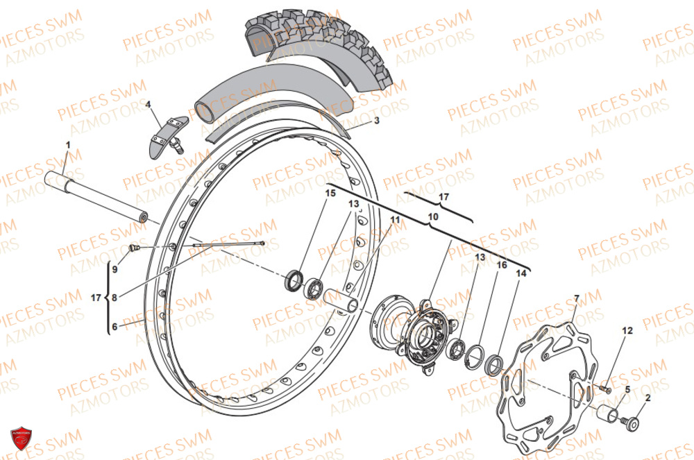 Roue Avant SWM Pieces SWM Origine RS 300R ENDURO (2019)