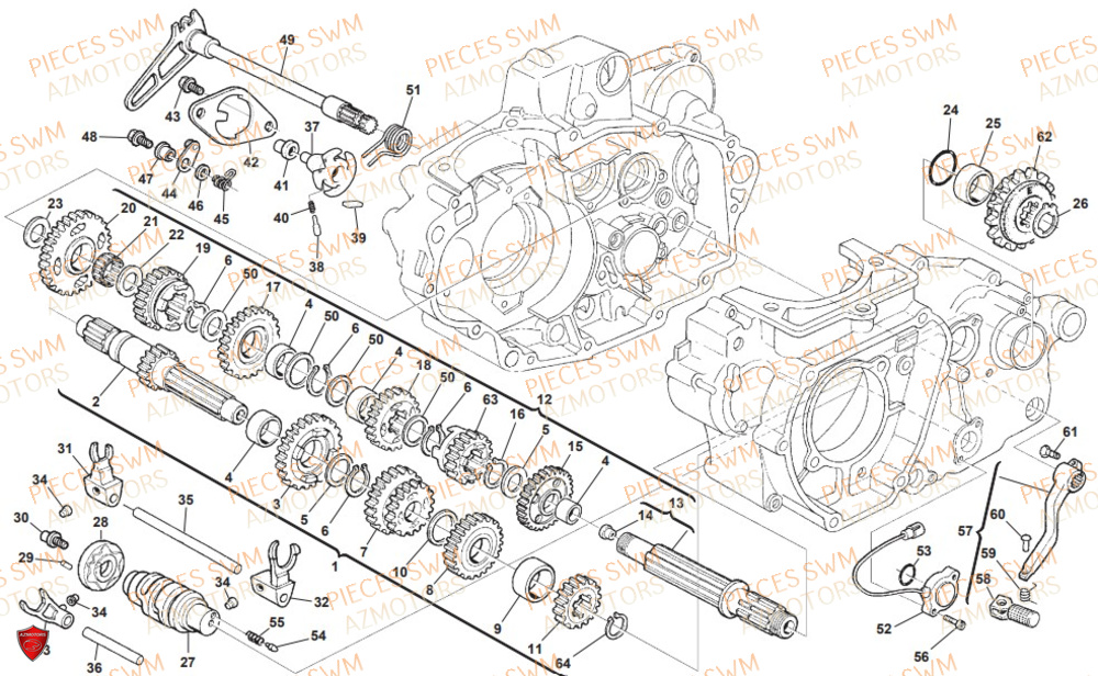 Transmission SWM Pieces SWM Origine RS 300R ENDURO (2019)