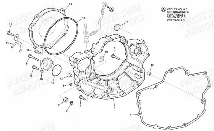 Cache Carter Droit SWM Pieces SWM Origine RS 500R ENDURO (2016)
