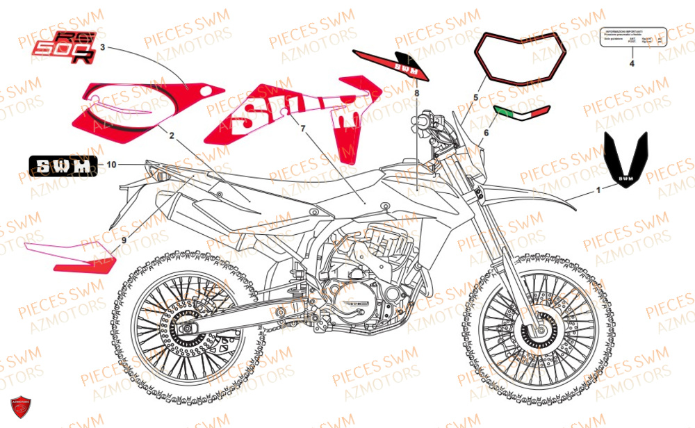 Decors SWM Pieces SWM Origine RS 500R ENDURO (2019)
