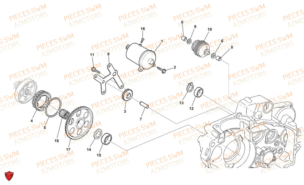 Demarreur SWM Pieces SWM Origine RS 500R ENDURO (2019)
