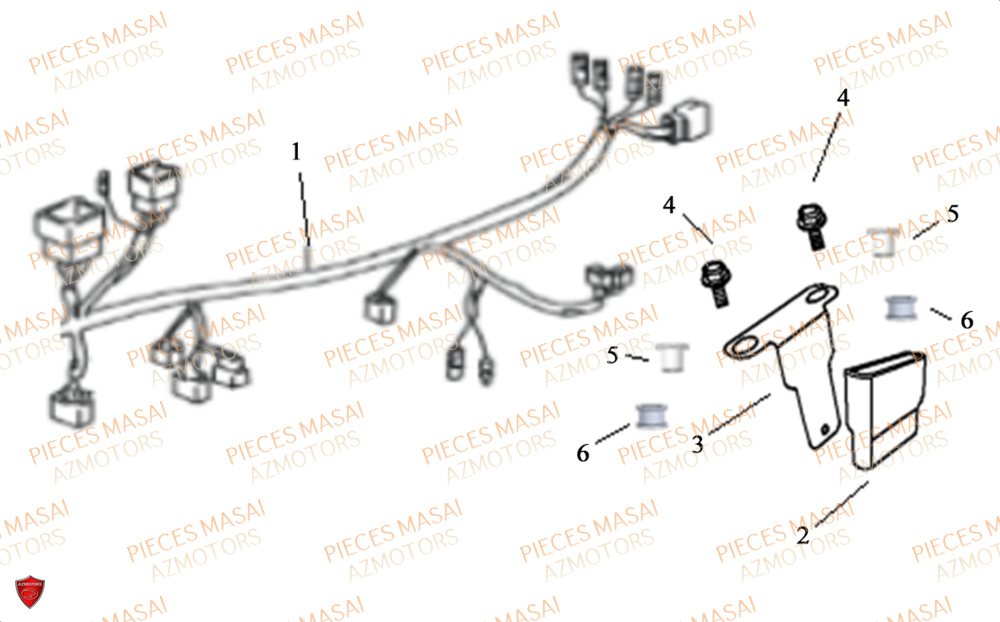 Boit Ecu Faisceau No Serie=xxs12xxmu Etxxs12xxnu MASAI Pièces Moto SCRAMBLER 125cc 2021