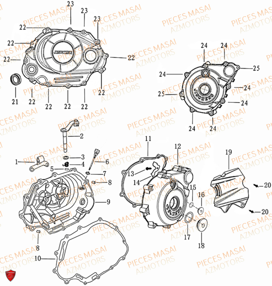 Cache Carter No Serie=xxs12xxmu Etxxs12xxnu MASAI Pièces Moto SCRAMBLER 125cc 2021