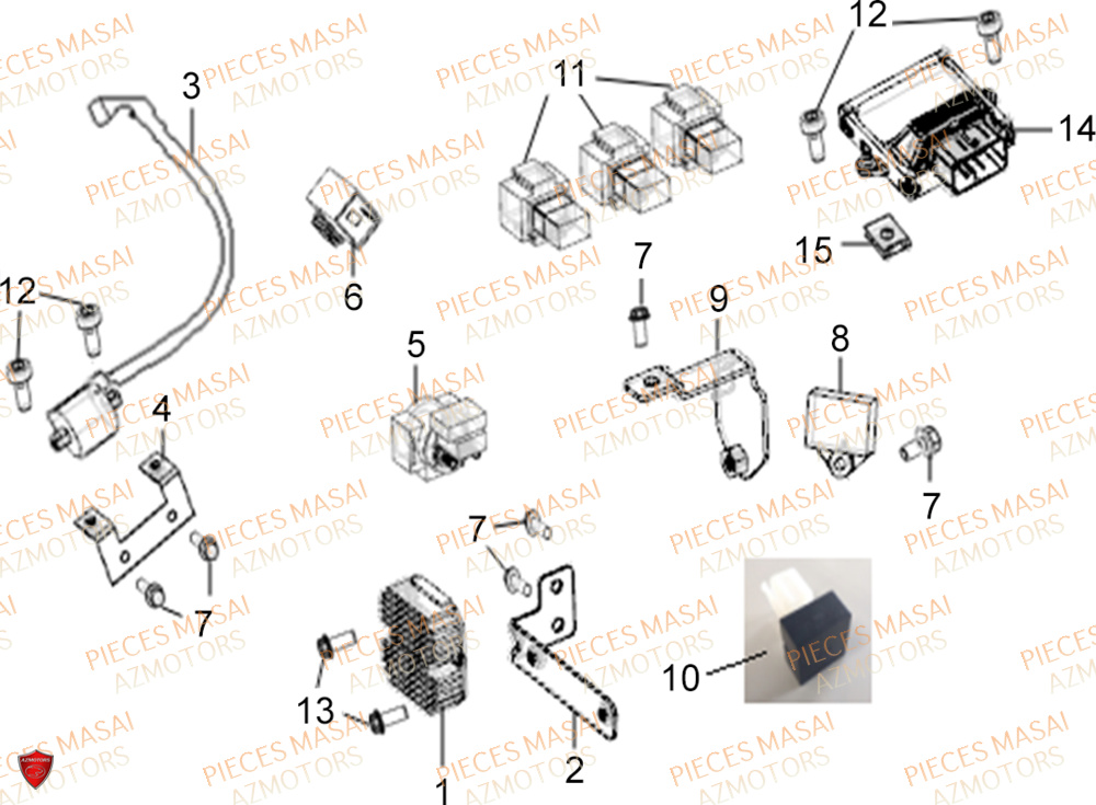 Composants Electroniques No Serie=xxs12xxpu MASAI Pièces Moto SCRAMBLER 125cc 2021