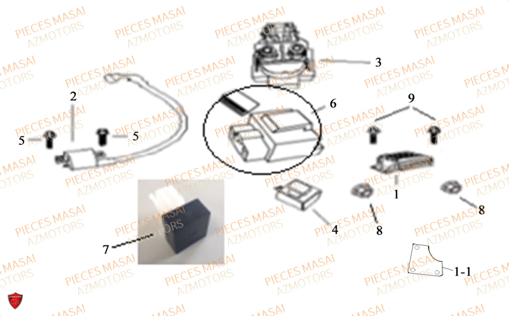 Composants Electro No Serie=xxs12xxmu Etxxs12xxnu MASAI Pièces Moto SCRAMBLER 125cc 2021