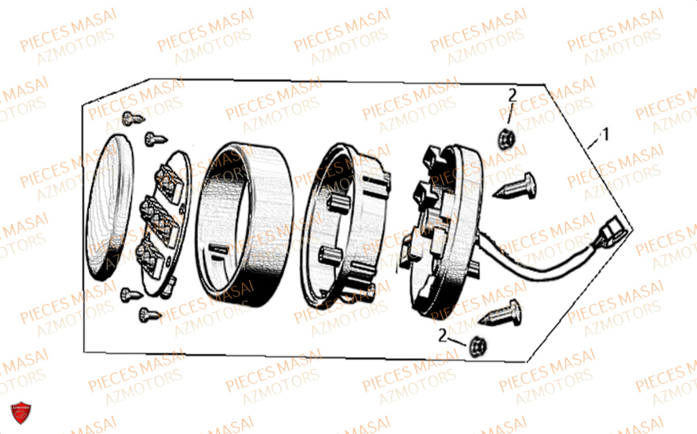 Eclairage Arriere No Serie=xxs12xxmu Etxxs12xxnu MASAI Pièces Moto SCRAMBLER 125cc 2021