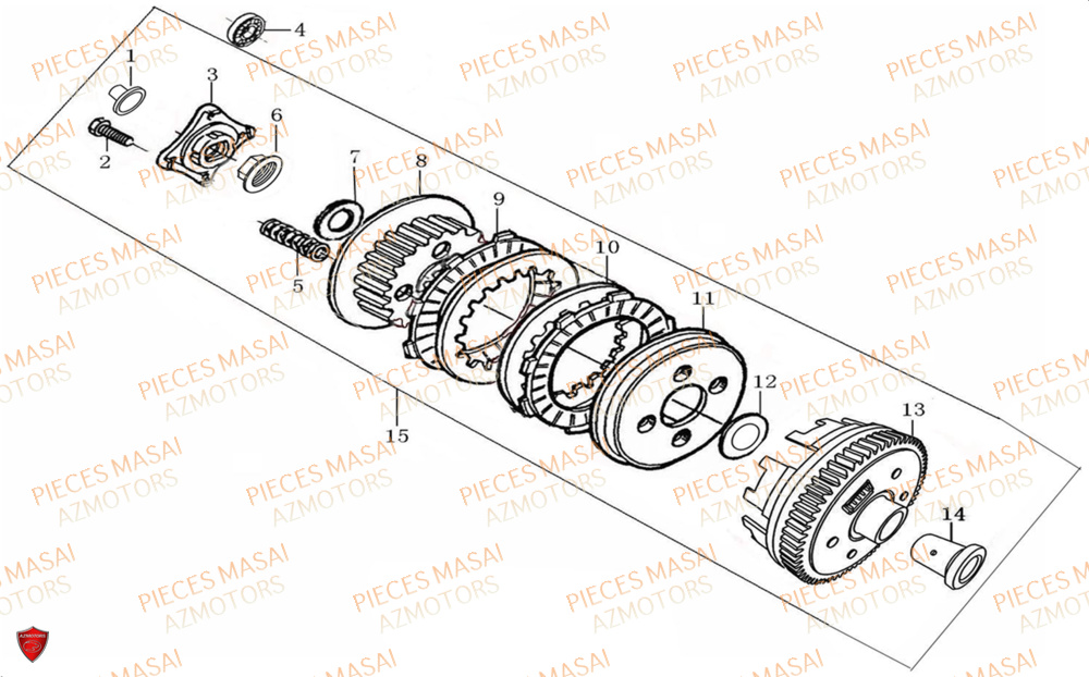 Embrayage No Serie=xxs12xxmu Etxxs12xxnu MASAI Pièces Moto SCRAMBLER 125cc 2021