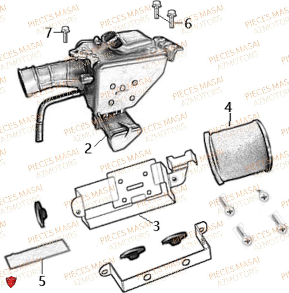 Filtre A Air No Serie=xxs12xxmu Etxxs12xxnu MASAI Pièces Moto SCRAMBLER 125cc 2021