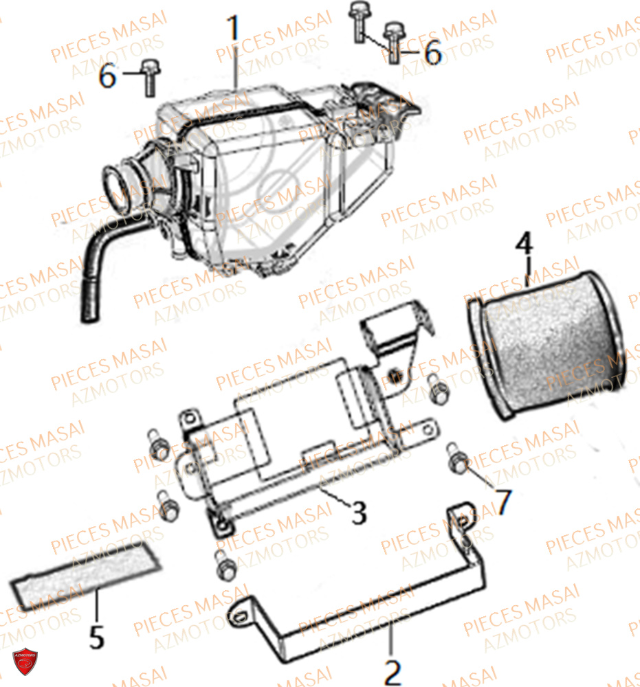 Filtre A Air No Serie=xxs12xxpu MASAI Pièces Moto SCRAMBLER 125cc 2021