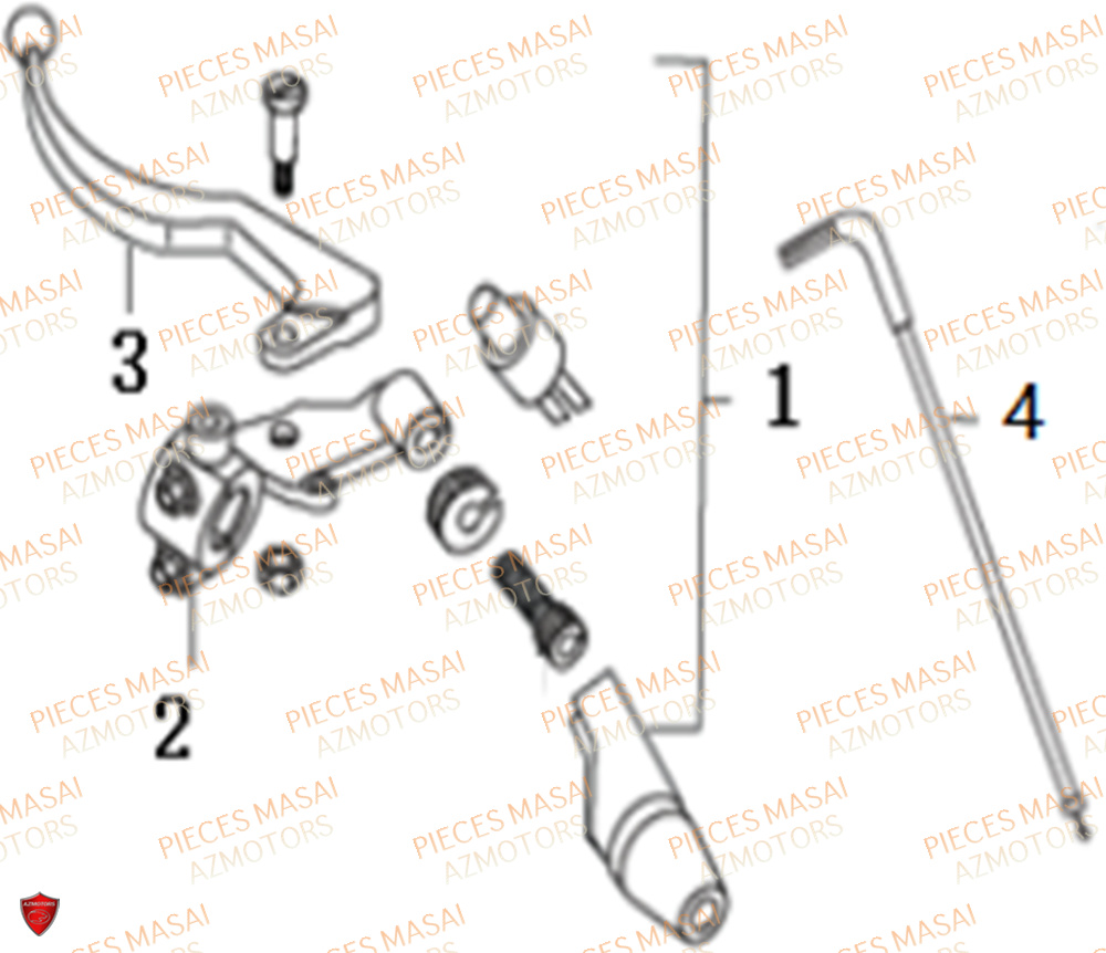 Levier Embrayage No Serie=xxs12xxmu Etxxs12xxnu MASAI Pièces Moto SCRAMBLER 125cc 2021