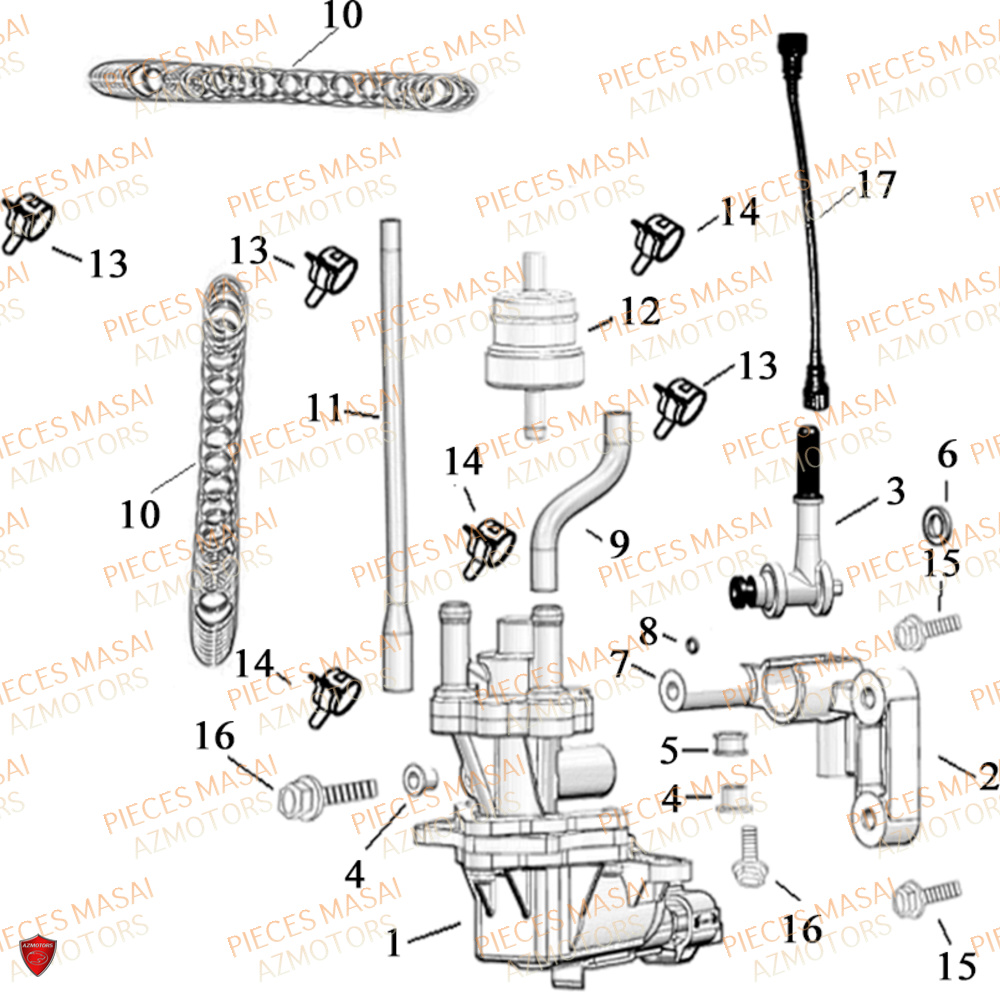 Pompe A Carburant No Serie=xxs12xxmu Etxxs12xxnu MASAI Pièces Moto SCRAMBLER 125cc 2021