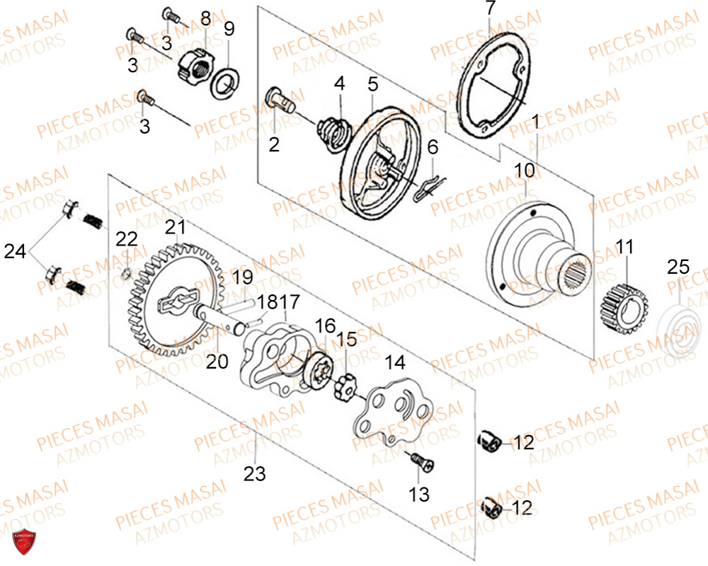 Pompe A Huile Filtre A Huile No Serie=xxs12xxpu MASAI Pièces Moto SCRAMBLER 125cc 2021