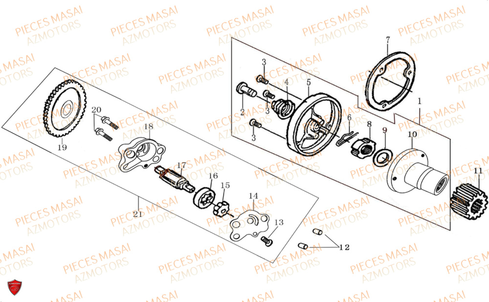 Pompe A Huile No Serie=xxs12xxmu Etxxs12xxnu MASAI Pièces Moto SCRAMBLER 125cc 2021