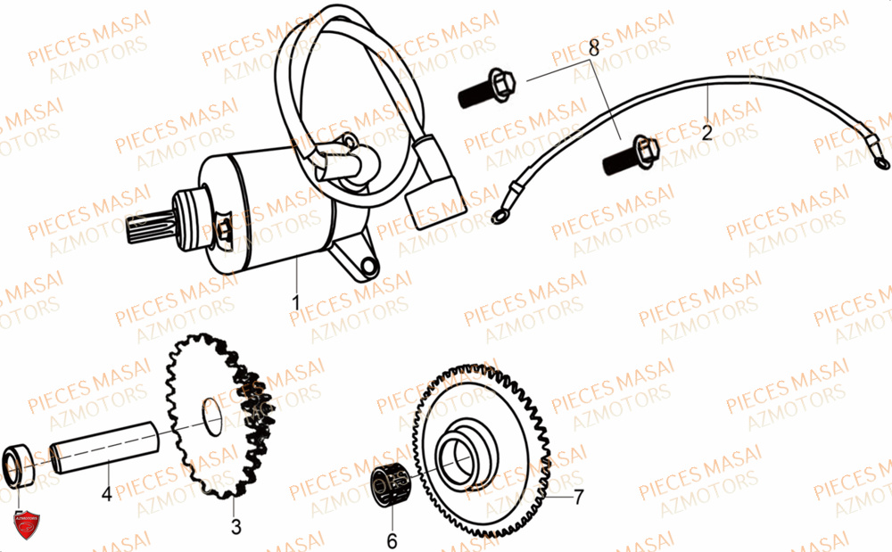 Syst Demar Elect No Serie=.s12xxmu Et.s12xxnu MASAI Pièces Moto SCRAMBLER 125cc 2021