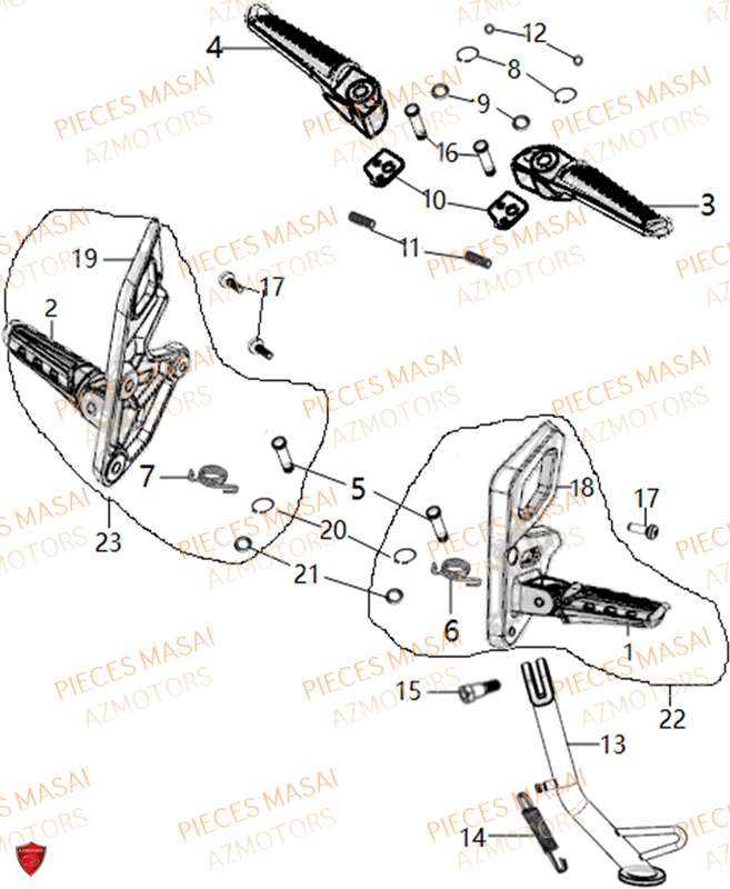 CALE PIED MASAI SCRAMBLER 125 SPORT