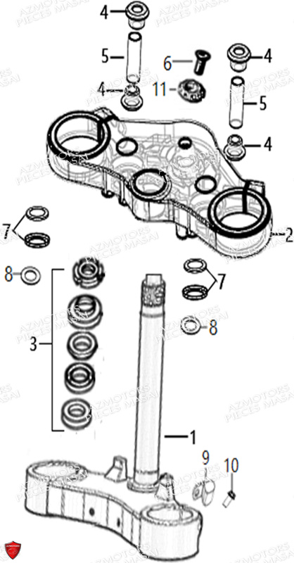 COLONNE DE DIRECTION pour SCRAMBLER 125 SPORT