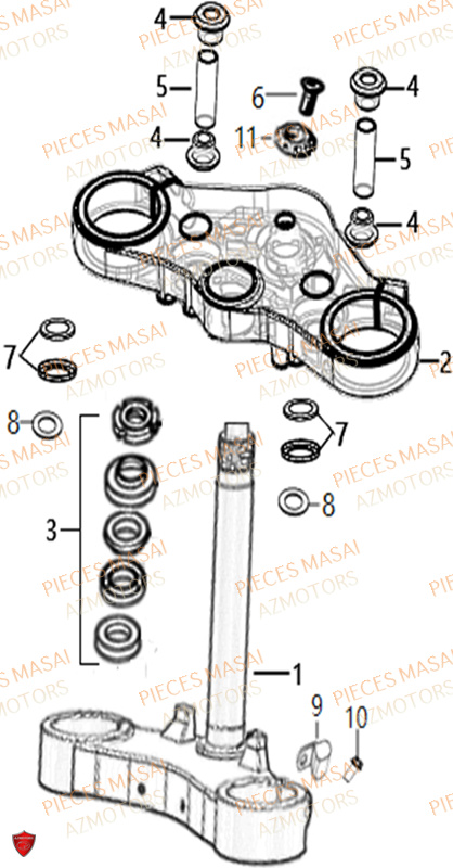 COLONNE DIRECTION MASAI SCRAMBLER 125 SPORT