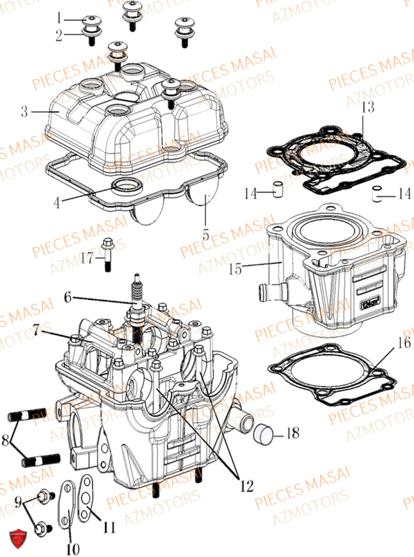 CULASSE CYLINDRE MASAI SCRAMBLER 125 SPORT