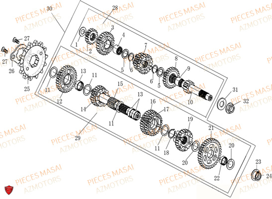 TRANSMISSION MASAI SCRAMBLER 125 SPORT