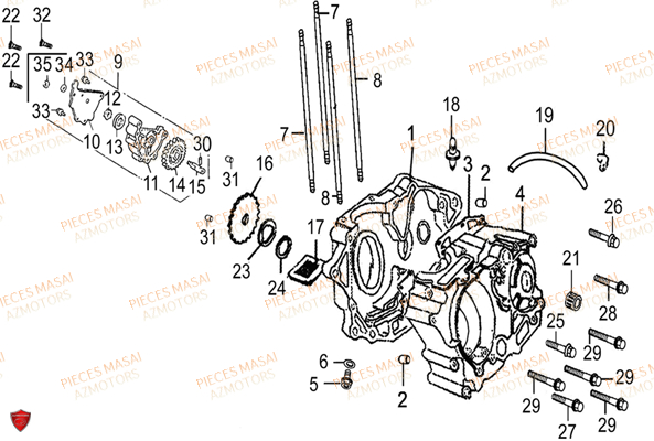 Carter moteur Générique pour Moto Masai 50 SM Avant 2020 - Cdiscount Auto