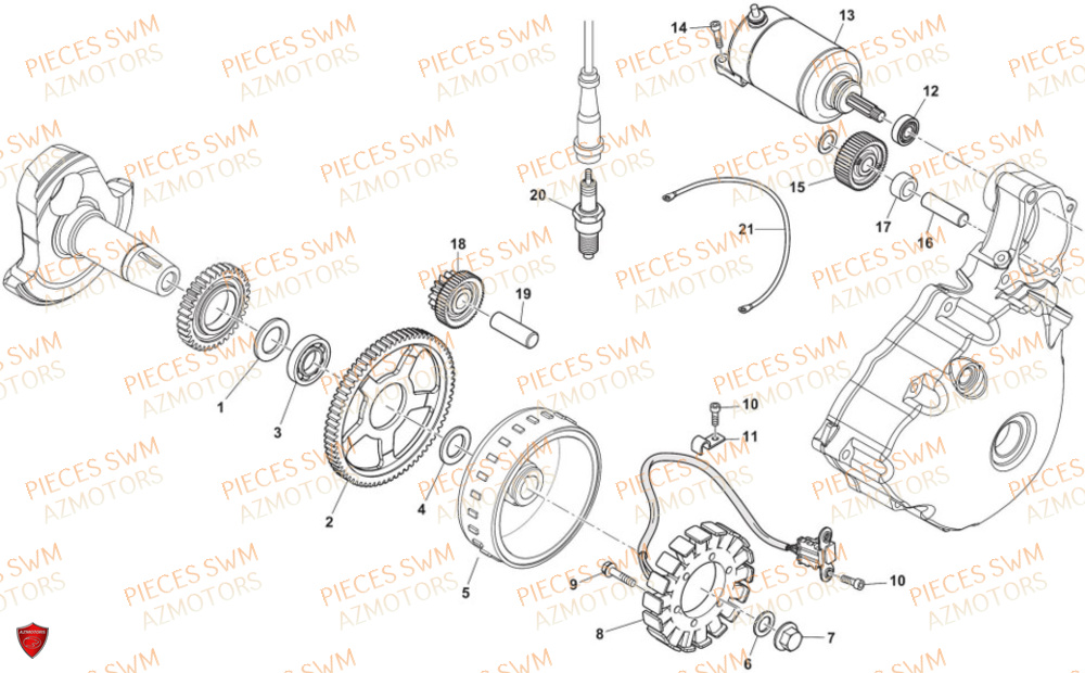 Allumage AZMOTORS Pieces SWM Origine SIX6 500 EURO 5 2023