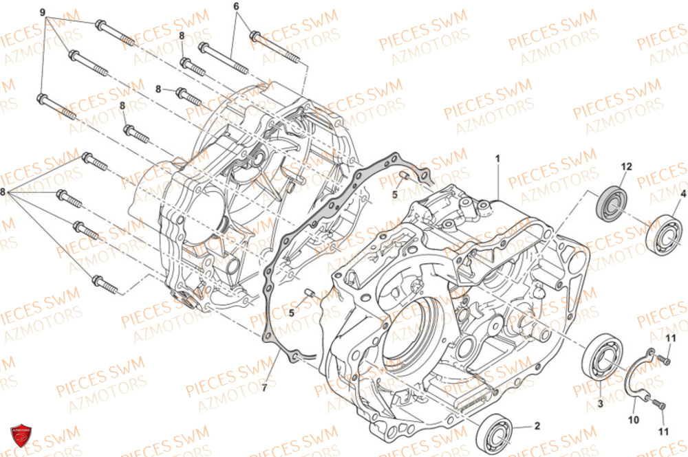 Carter Droit AZMOTORS Pieces SWM Origine SIX6 500 EURO 5 2023