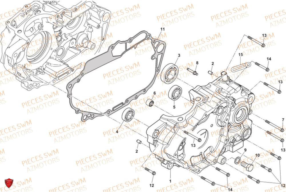 Carter Gauche AZMOTORS Pieces SWM Origine SIX6 500 EURO 5 2023