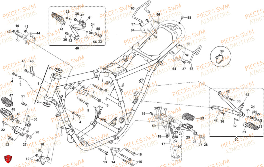 Chassis AZMOTORS Pieces SWM Origine SIX6 500 EURO 5 2023