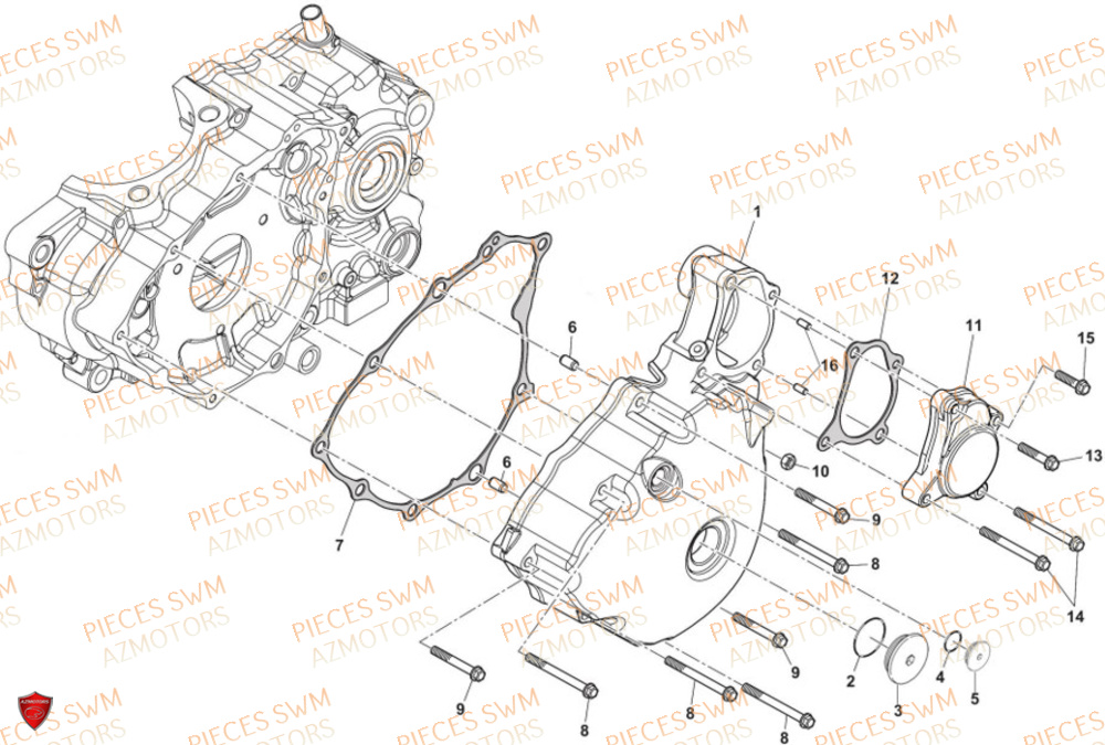 Couvre Carter AZMOTORS Pieces SWM Origine SIX6 500 EURO 5 2023