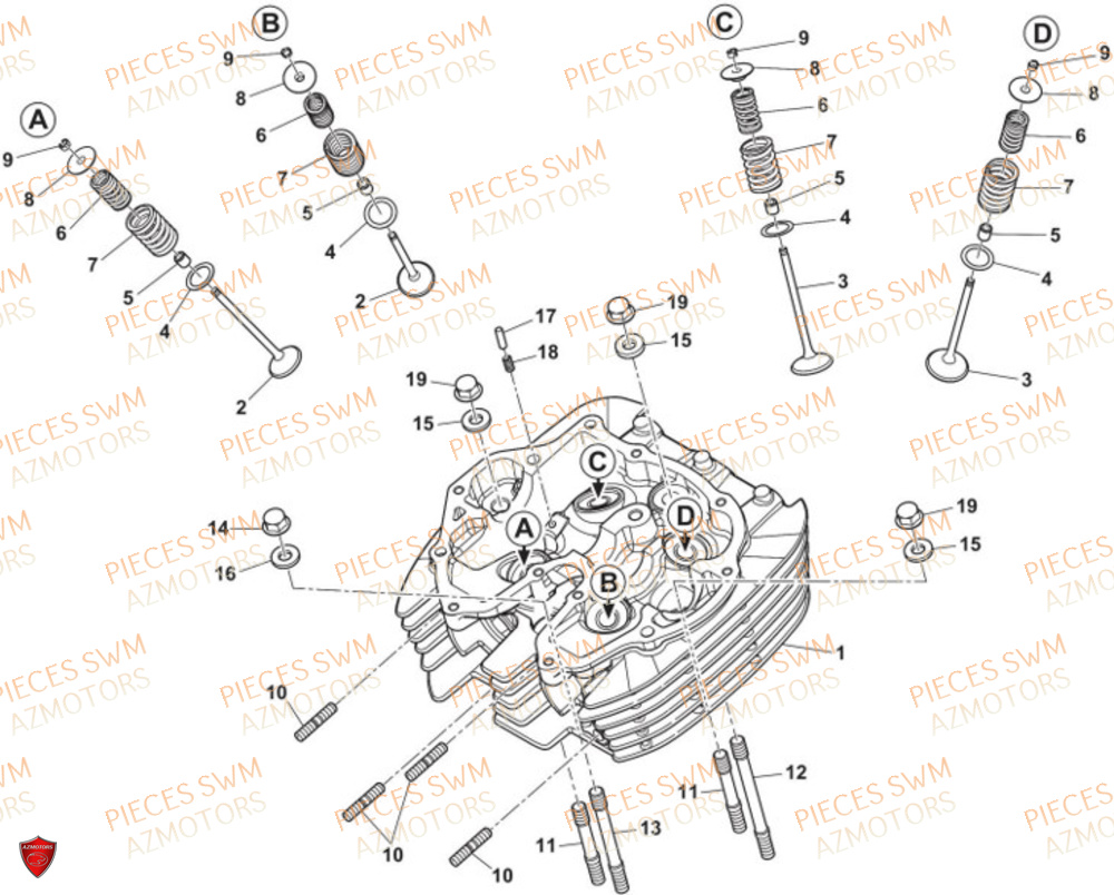 Culasse AZMOTORS Pieces SWM Origine SIX6 500 EURO 5 2023