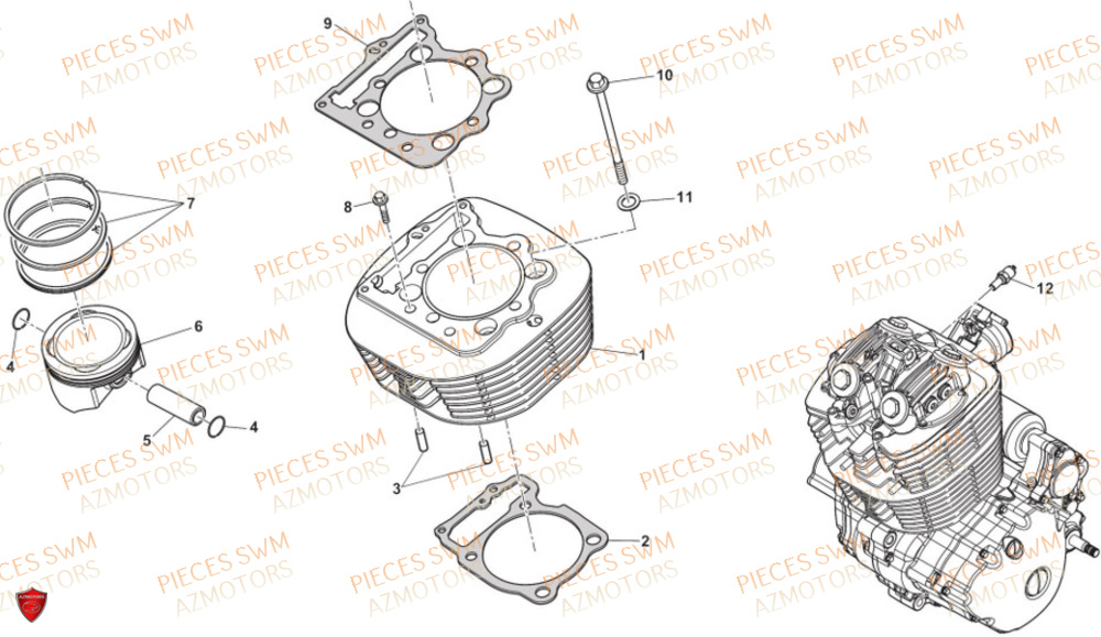 Cylindre AZMOTORS Pieces SWM Origine SIX6 500 EURO 5 2023