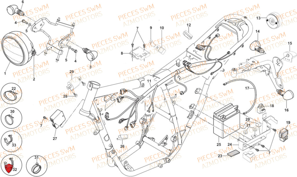 Equipement Electrique AZMOTORS Pieces SWM Origine SIX6 500 EURO 5 2023