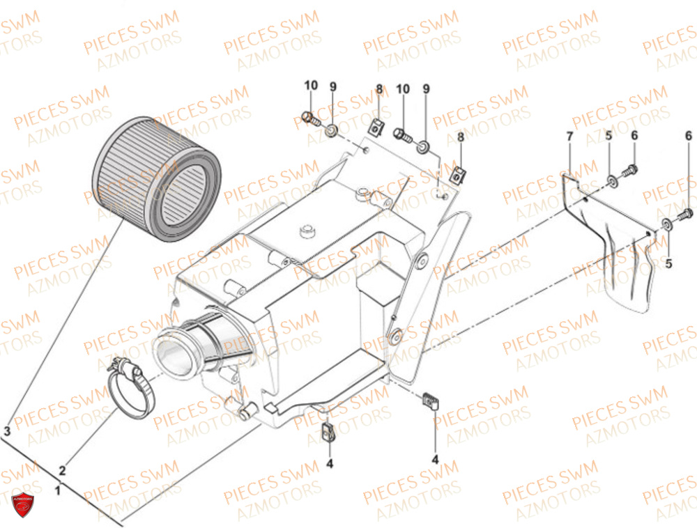 Filtre A Air AZMOTORS Pieces SWM Origine SIX6 500 EURO 5 2023