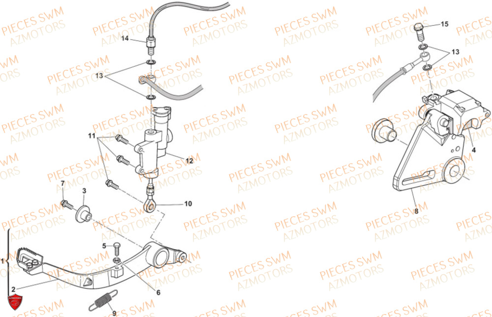 Frein Arriere AZMOTORS Pieces SWM Origine SIX6 500 EURO 5 2023