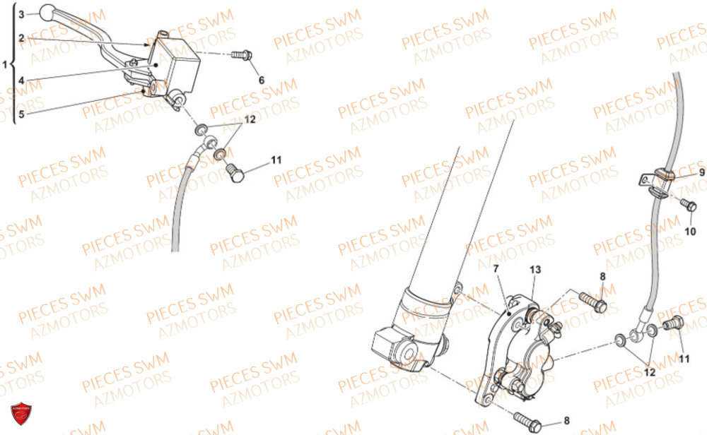 Frein Avant AZMOTORS Pieces SWM Origine SIX6 500 EURO 5 2023