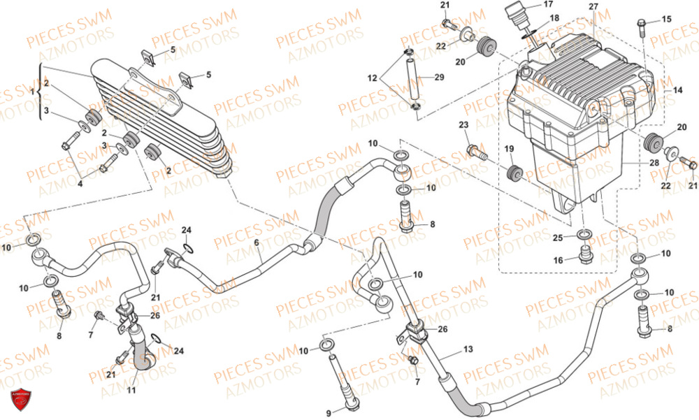 Refroidissement AZMOTORS Pieces SWM Origine SIX6 500 EURO 5 2023