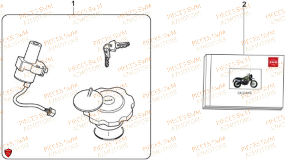 Serrure AZMOTORS Pieces SWM Origine SIX6 500 EURO 5 2023