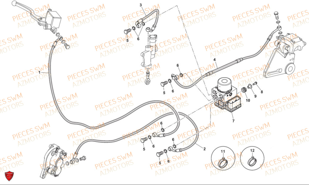 Systeme Abs AZMOTORS Pieces SWM Origine SIX6 500 EURO 5 2023